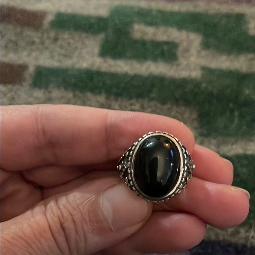 Elegant sterling silver & Black Onyx Men's Ring